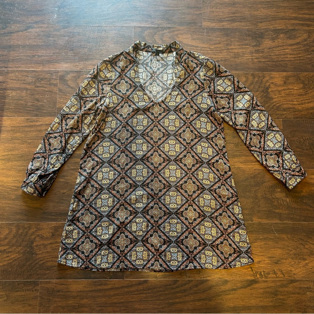 BeBop Black and Brown Long Sleeve Dress - Picture 2 of 7